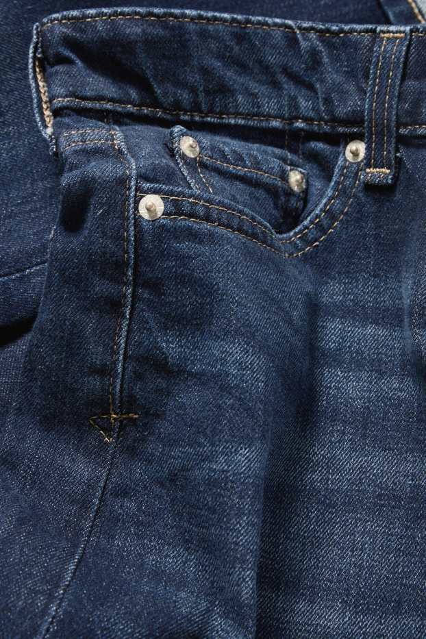 Femei - Boyfriend jeans - talie medie - albastru închis