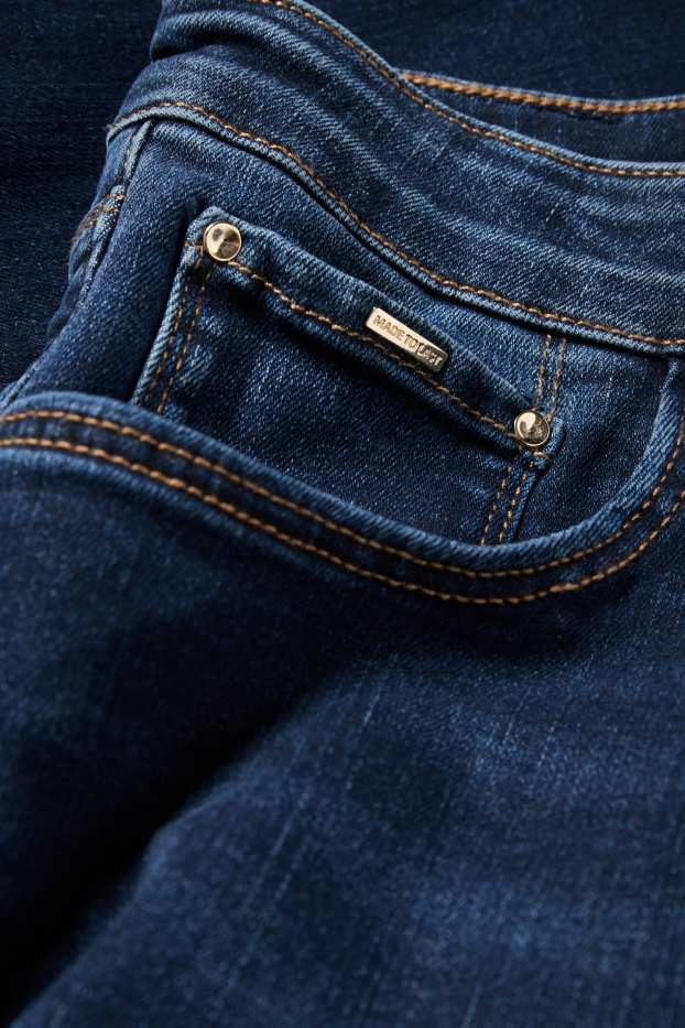 Femei - Slim jeans - talie medie - jeans modelatori - LYCRA® - albastru închis