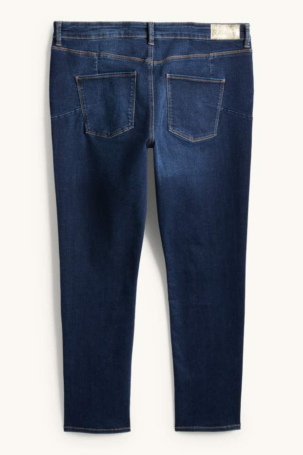 Femei - Slim jeans - talie medie - jeans modelatori - LYCRA® - albastru închis