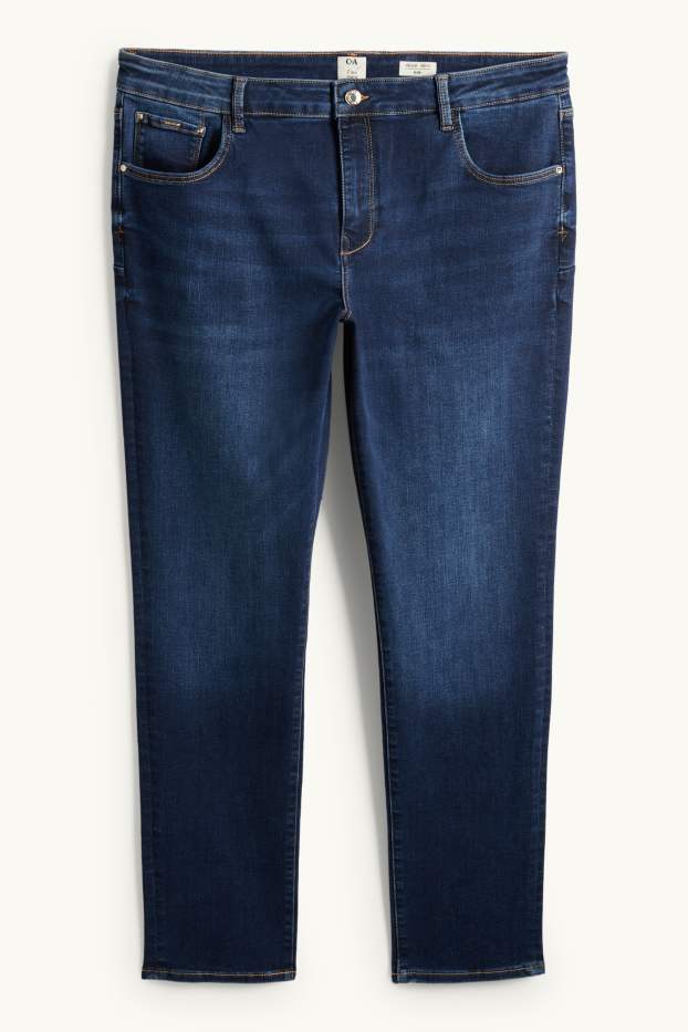 Femei - Slim jeans - talie medie - jeans modelatori - LYCRA® - albastru închis