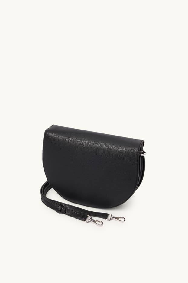 Damen - Umhängetasche mit abnehmbarem Taschengurt - Lederimitat - schwarz