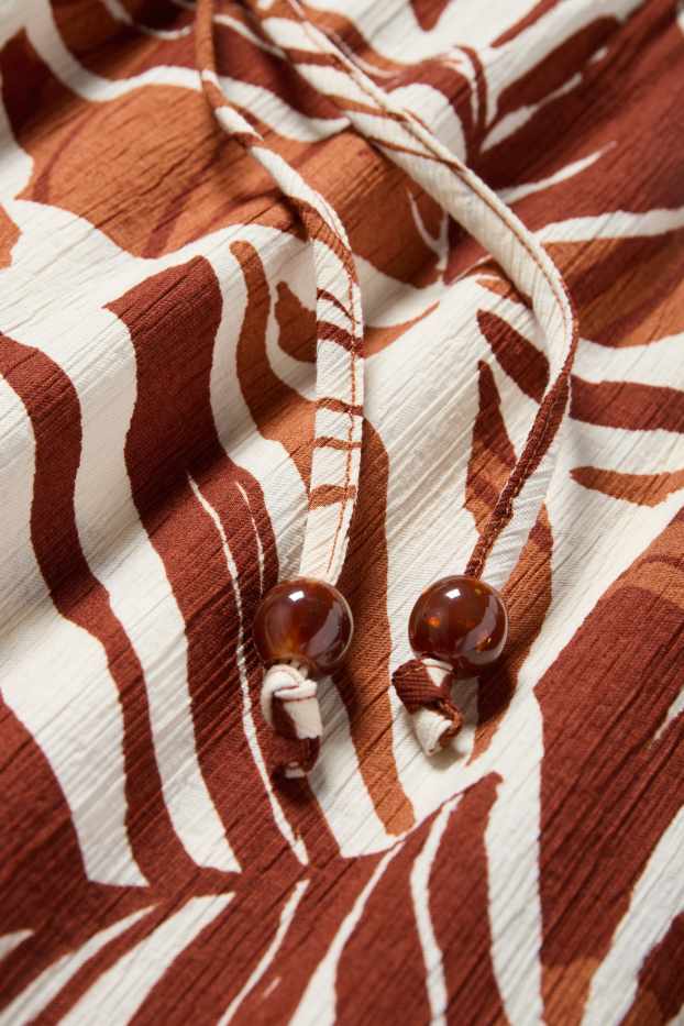 Dona - Vestit fit & flare - estampat - estructurat - marró / blanc trencat