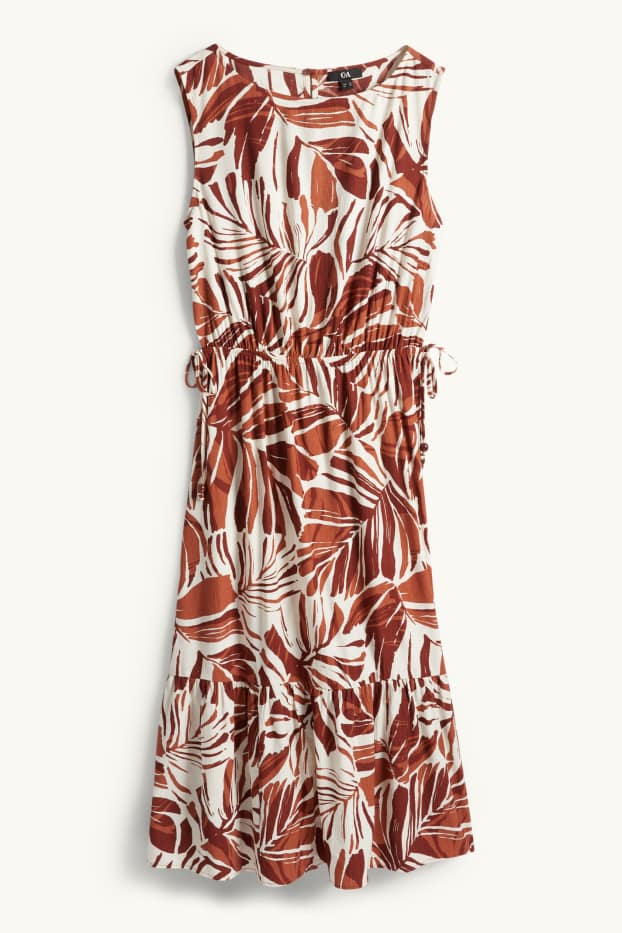 Dona - Vestit fit & flare - estampat - estructurat - marró / blanc trencat