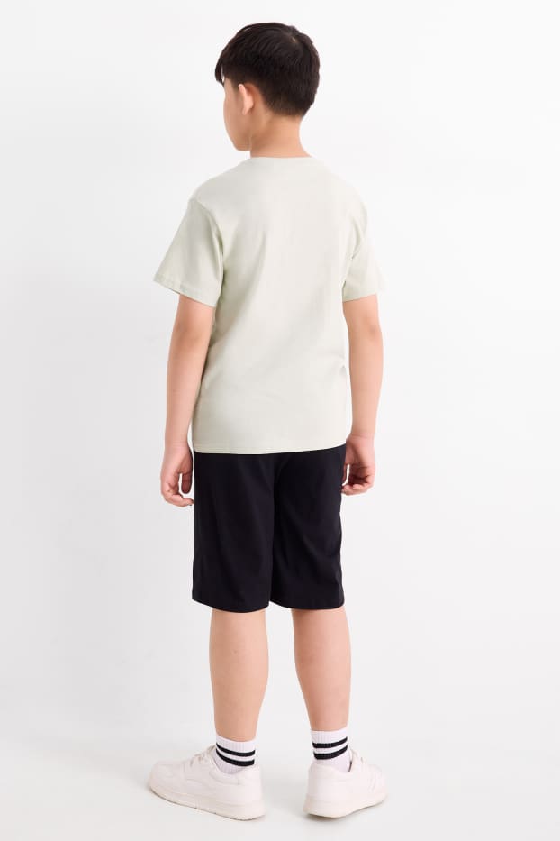 Copii - Băieți - BMX - set - tricou cu mânecă scurtă și pantaloni scurți - 2 piese - gri / negru