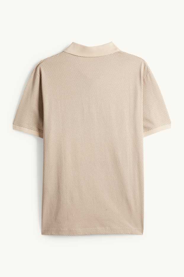 Heren - Poloshirt - regular fit - met patroon - beige
