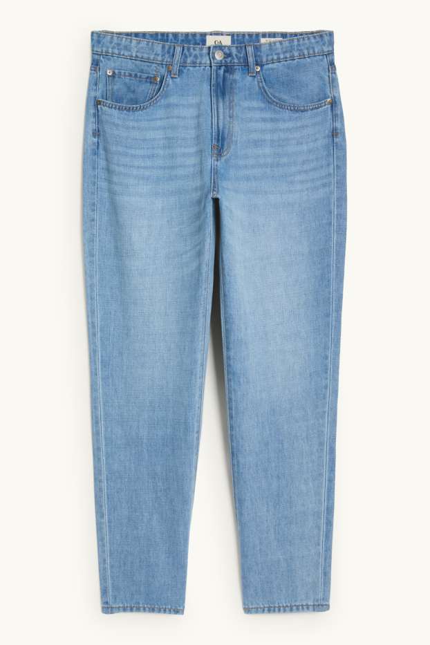 Hommes - Relaxed tapered jean avec teneur en lin - bleu