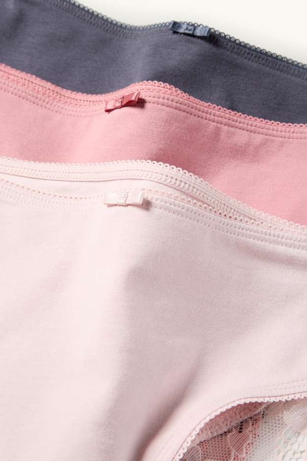 Femmes - Lot de 3 - culottes - rose