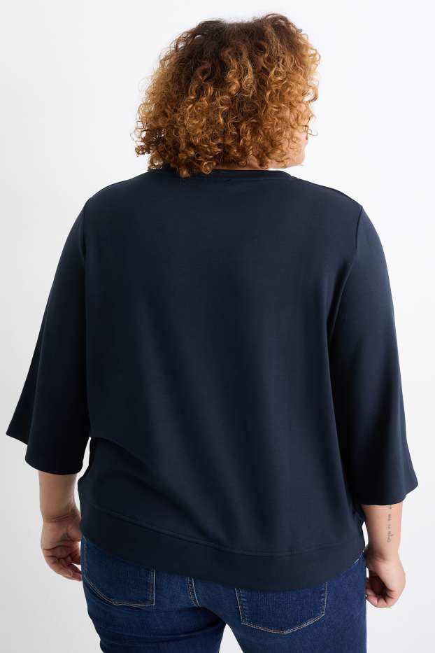 Dames - Longsleeve - relaxed fit - donkerblauw