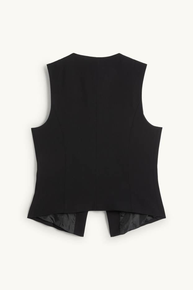 Women - Waistcoat - fitted - black