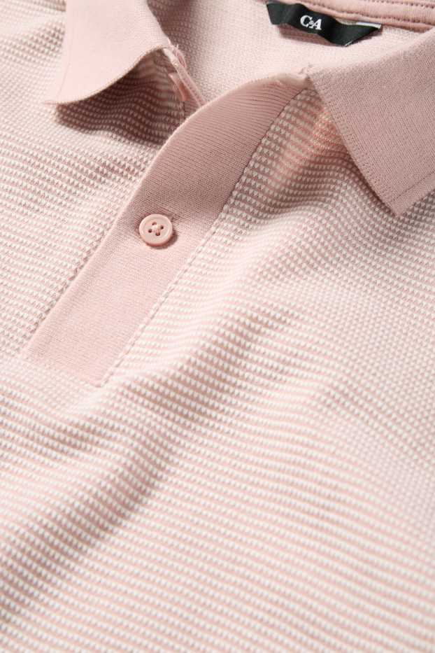 Pánské - Polokošile - regular fit - strukturovaná - růžová