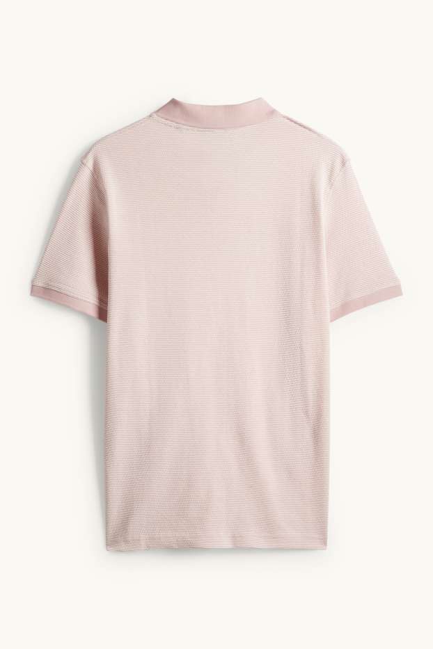 Pánské - Polokošile - regular fit - strukturovaná - růžová