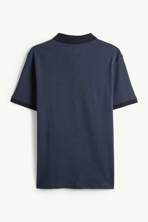 Pánské - Polokošile - regular fit - strukturovaná - tmavomodrá