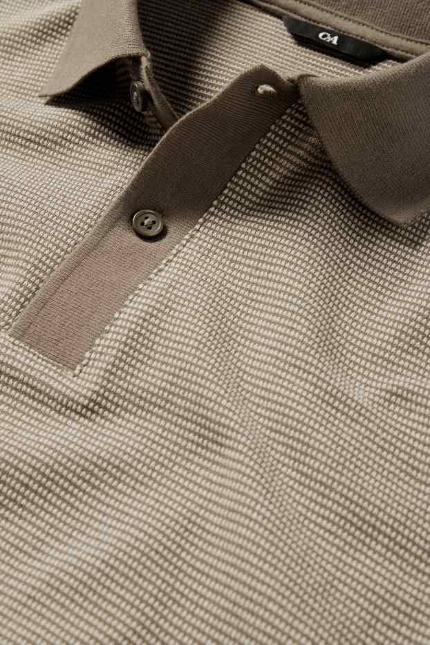 Pánské - Polokošile - regular fit - strukturovaná - béžová