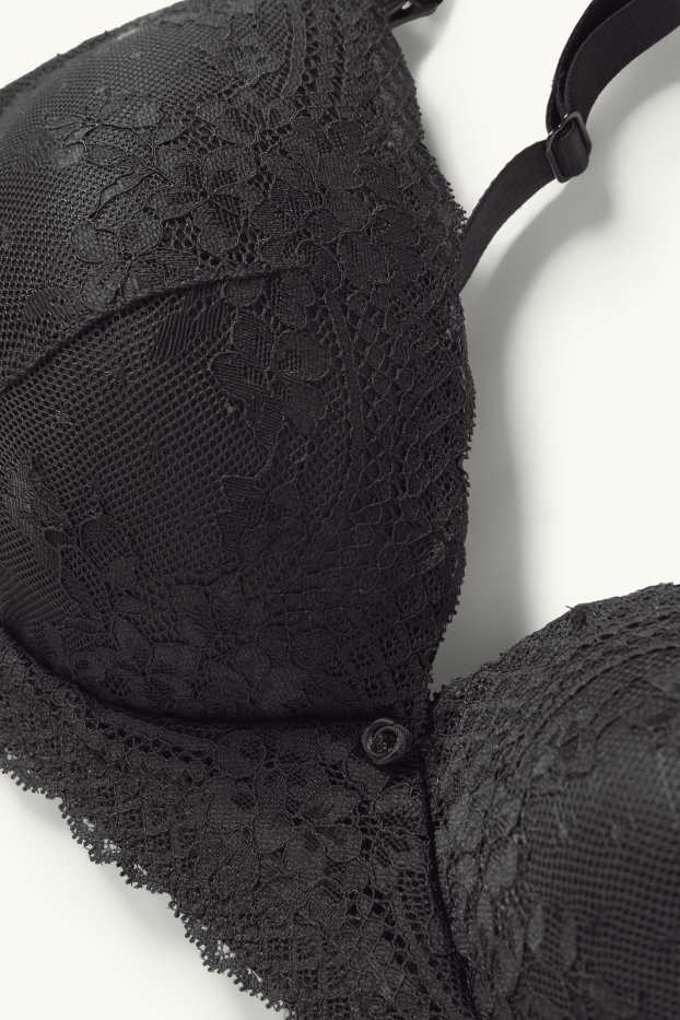 Damen - Still-BH ohne Bügel - wattiert - schwarz