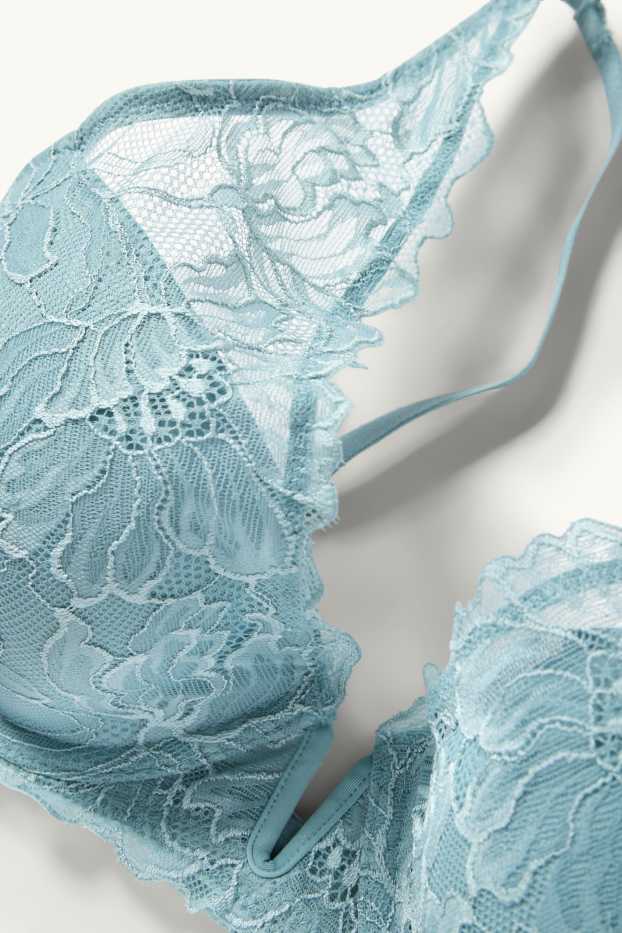 Dames - BH met beugels - PLUNGE - voorgevormd - donkerturquoise