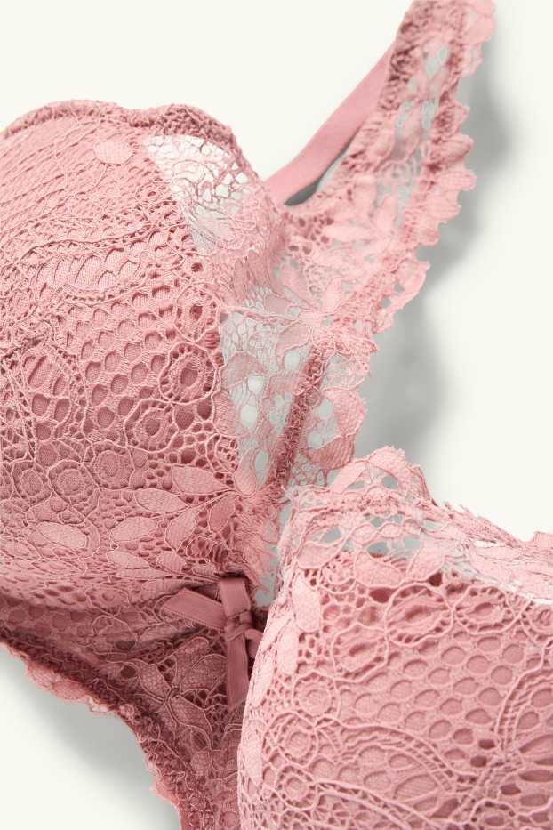 Women - Underwire bra - PLUNGE - padded - coral