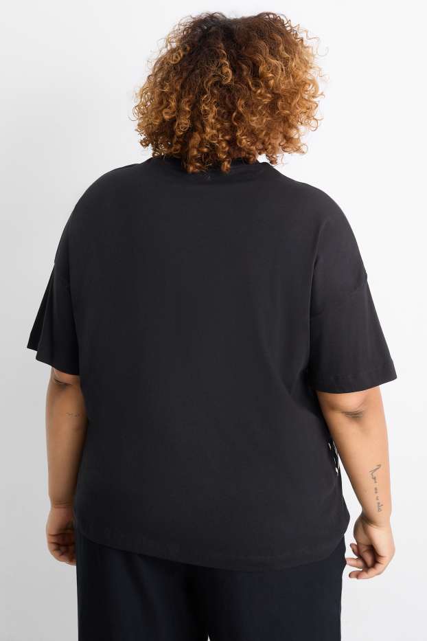 Dames - T-shirt - regular fit - zwart / wit