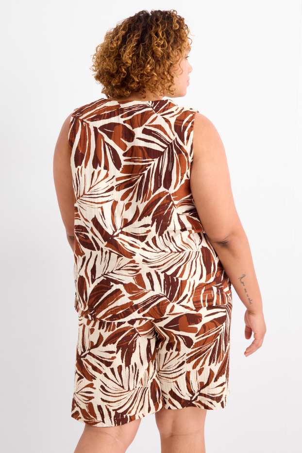 Dona - Armilla - estampada - beix/marró