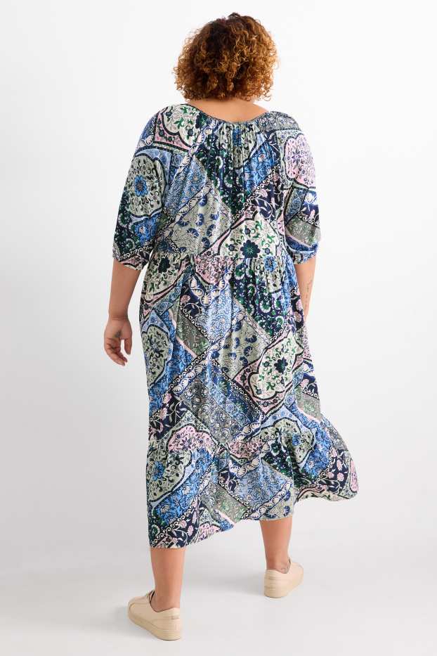 Damen - A-Linien Kleid - gemustert - bunt