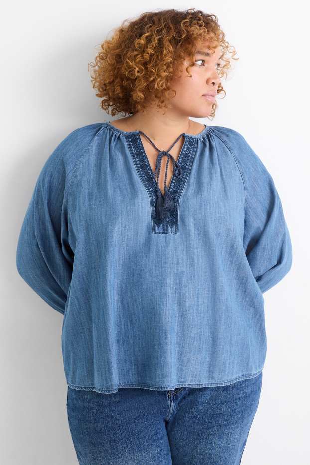 Women - Tunic - denim look - blue denim