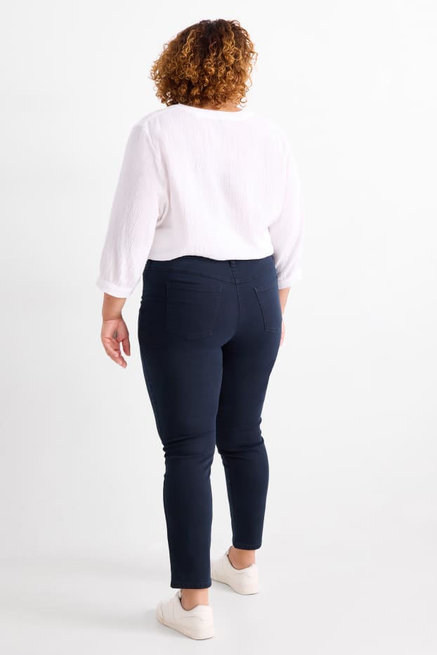 Dames - Slim jeans - mid waist - donkerblauw