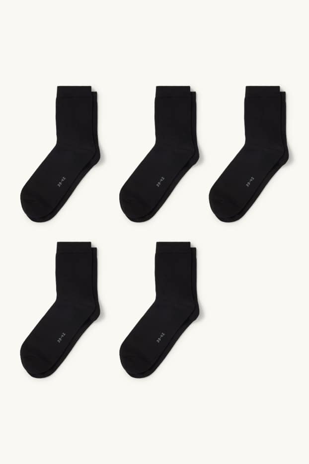 Damen - Multipack 5er - Socken - schwarz