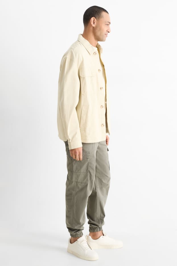 Hommes - Pantalon cargo - relaxed fit - kaki