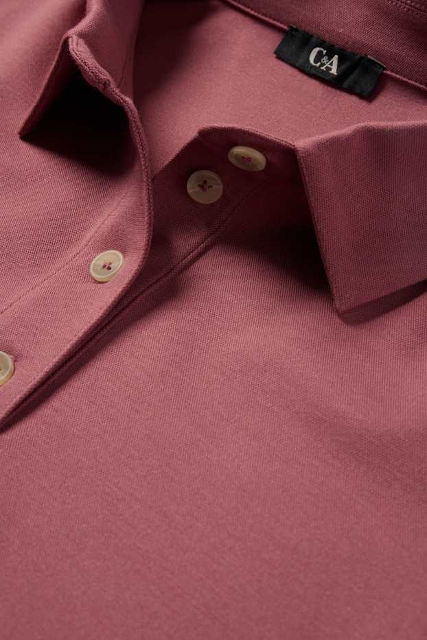 Damen - Poloshirt - Relaxed Fit - dunkelrosa