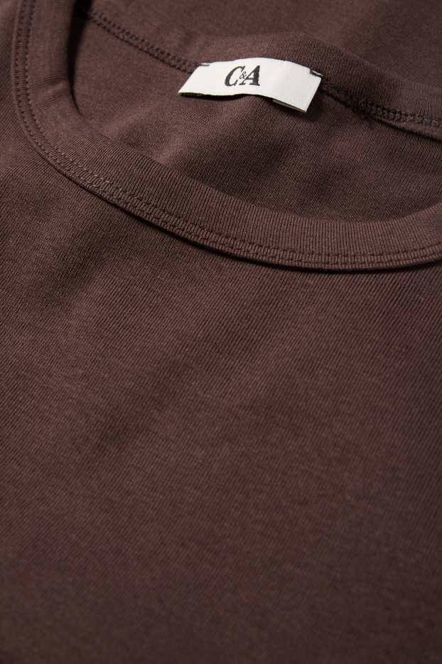 Femei - Tricou - slim fit - maro închis