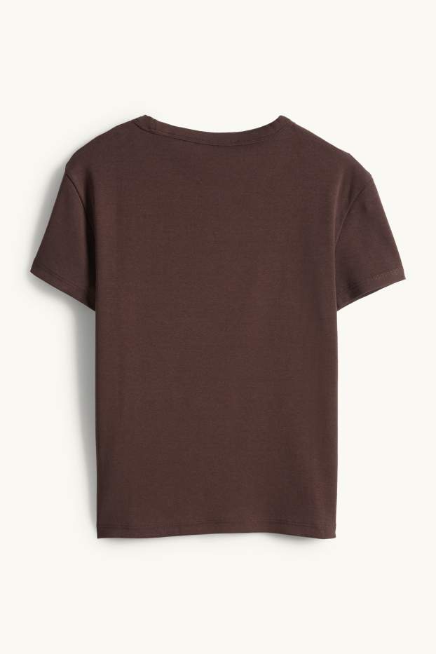 Femei - Tricou - slim fit - maro închis