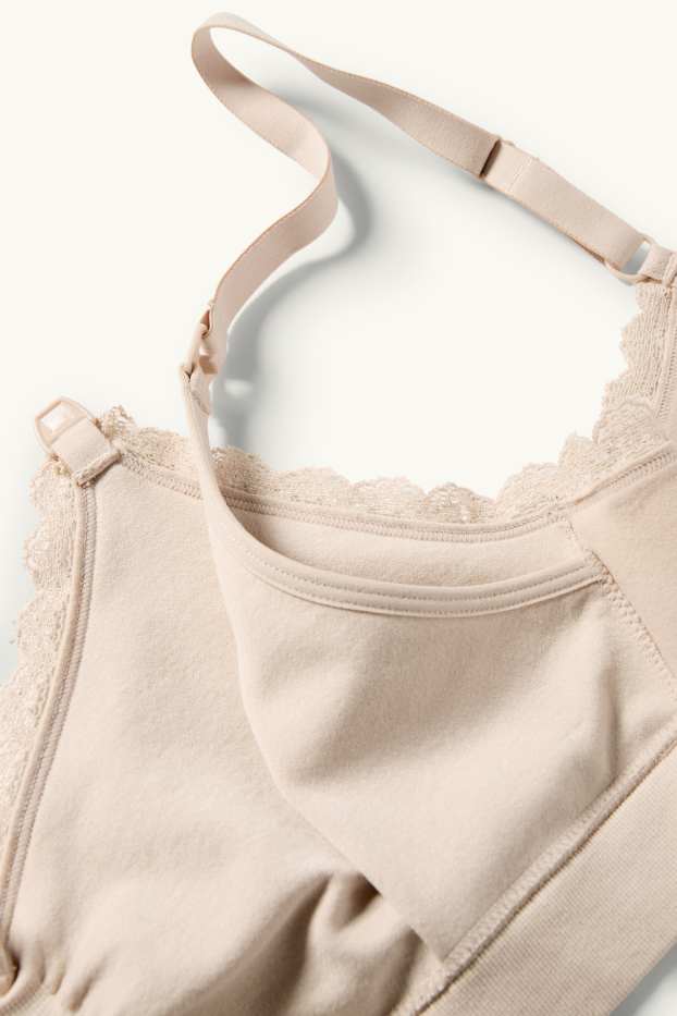 Donna - Confezione da 2 - reggiseno per allattamento - bianco / beige