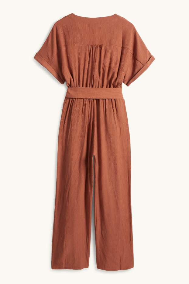 Dona - Granota amb cinturó - texturada - marró