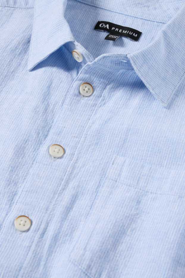 Niños - Camisa - mezcla de lino - azul claro