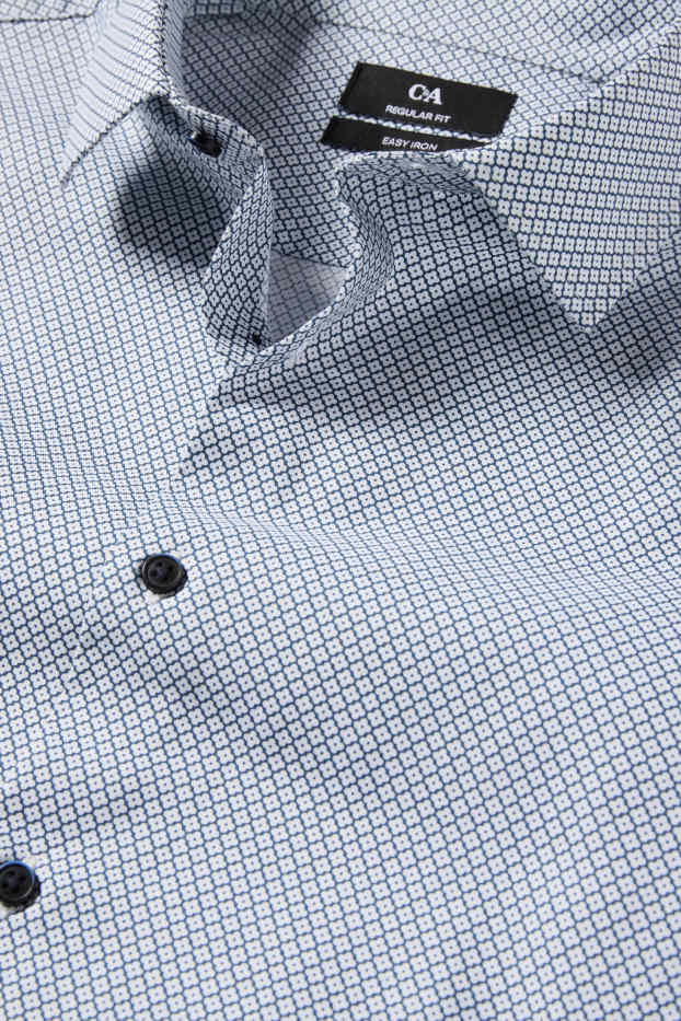 Bărbați - Cămașă office - regular fit - guler Kent - ușor de călcat - cu model - gri deschis