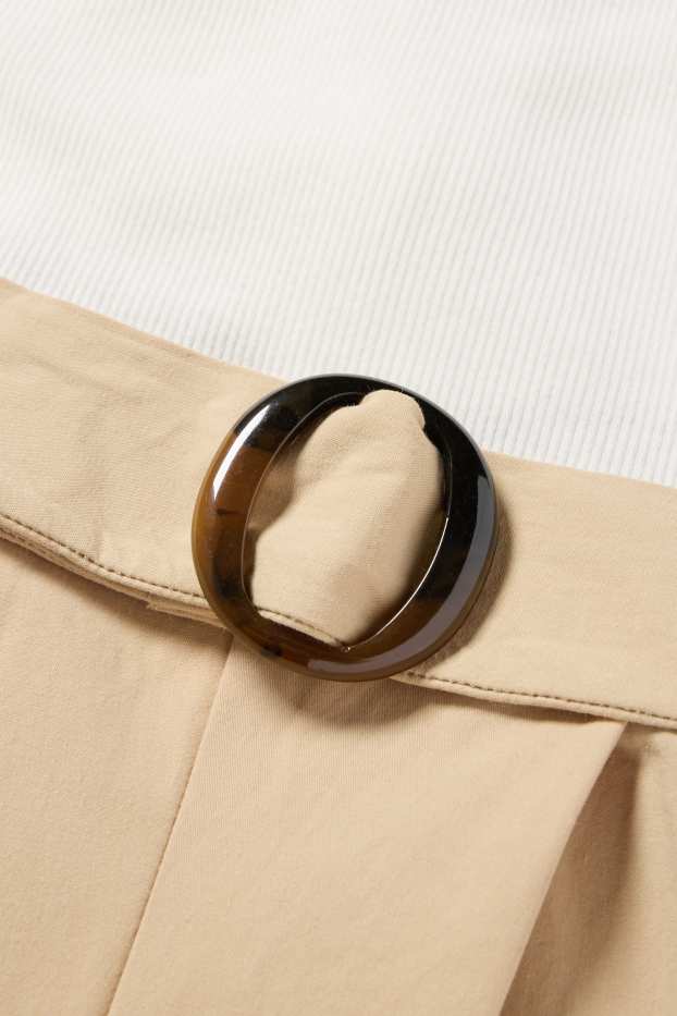 Donna - Tuta con cintura - bianco / beige