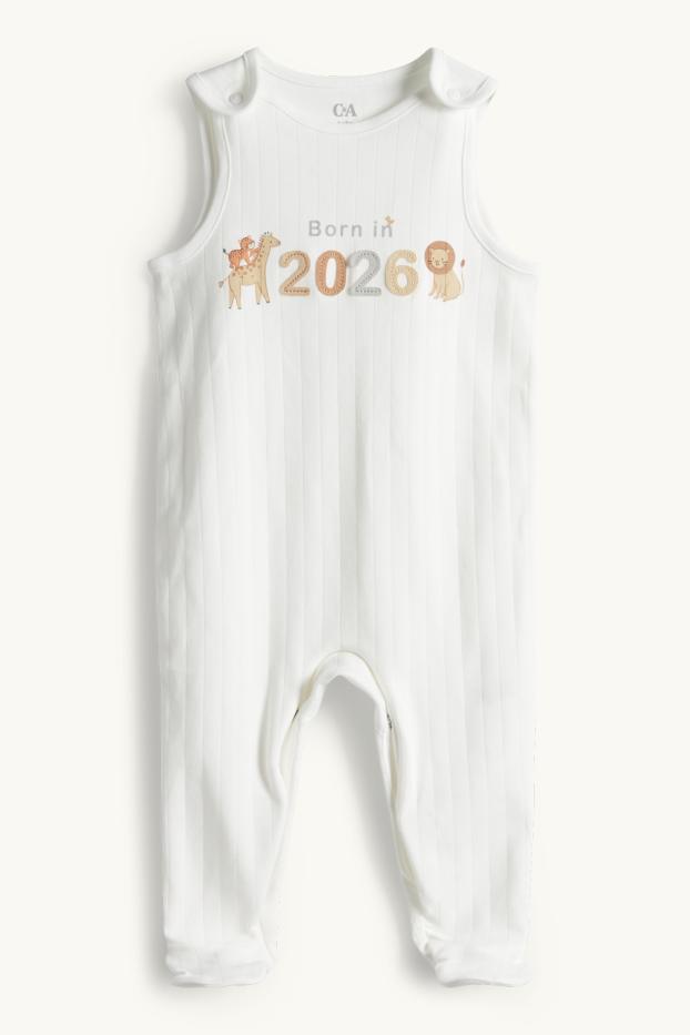 Unisex - Wild animals - romper set - 2 piece - white