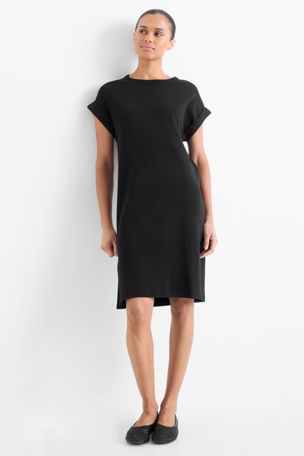 Damen - T-Shirt-Kleid - schwarz