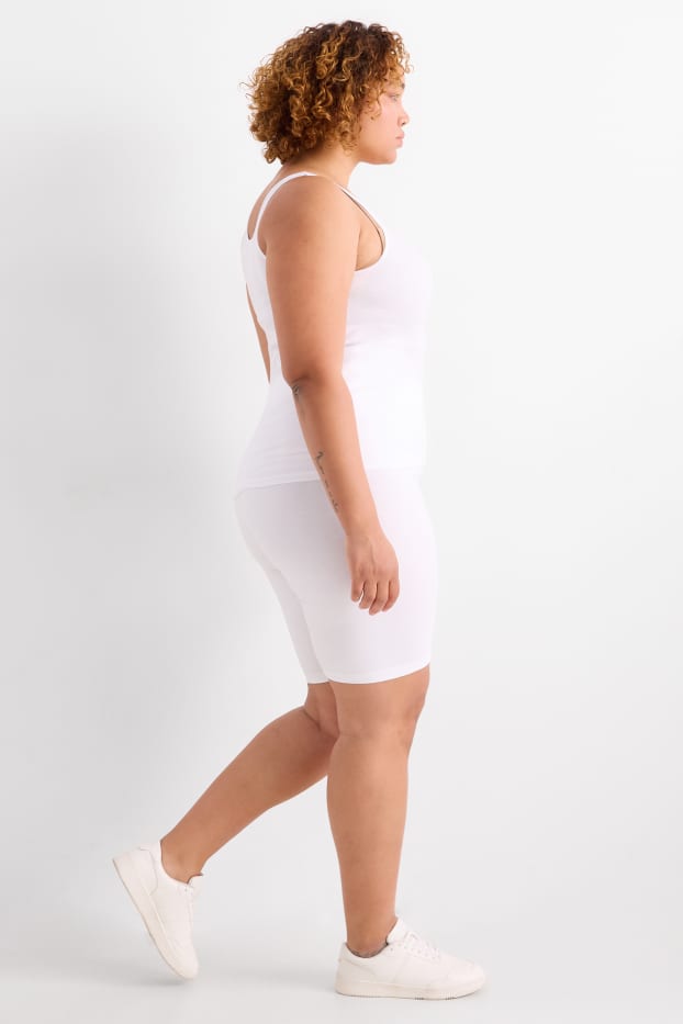 Femei - Multipack 2 perechi - pantaloni scurți de ciclism - alb / negru