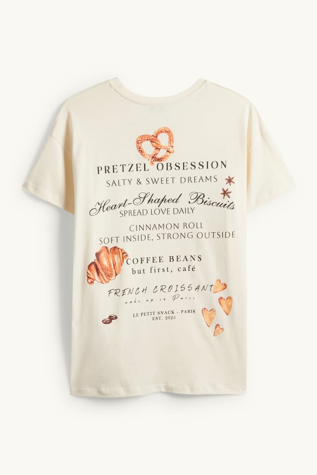 Femmes - T-shirt - Oversize - crème