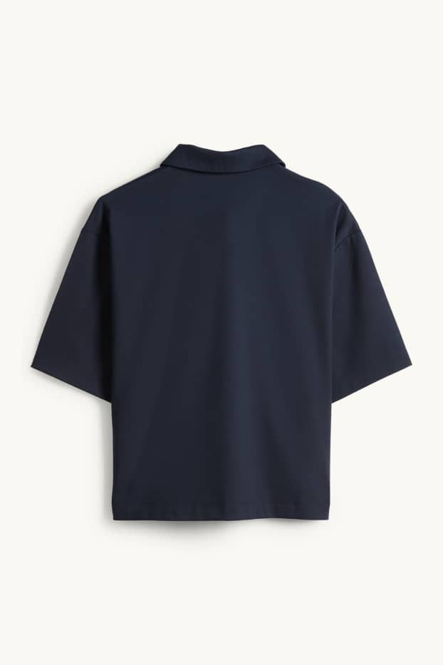 Damen - Poloshirt - Relaxed Fit - dunkelblau