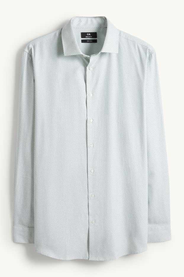 Heren - Business-overhemd - regular fit - kent - gemakkelijk te strijken - met patroon - mintgroen