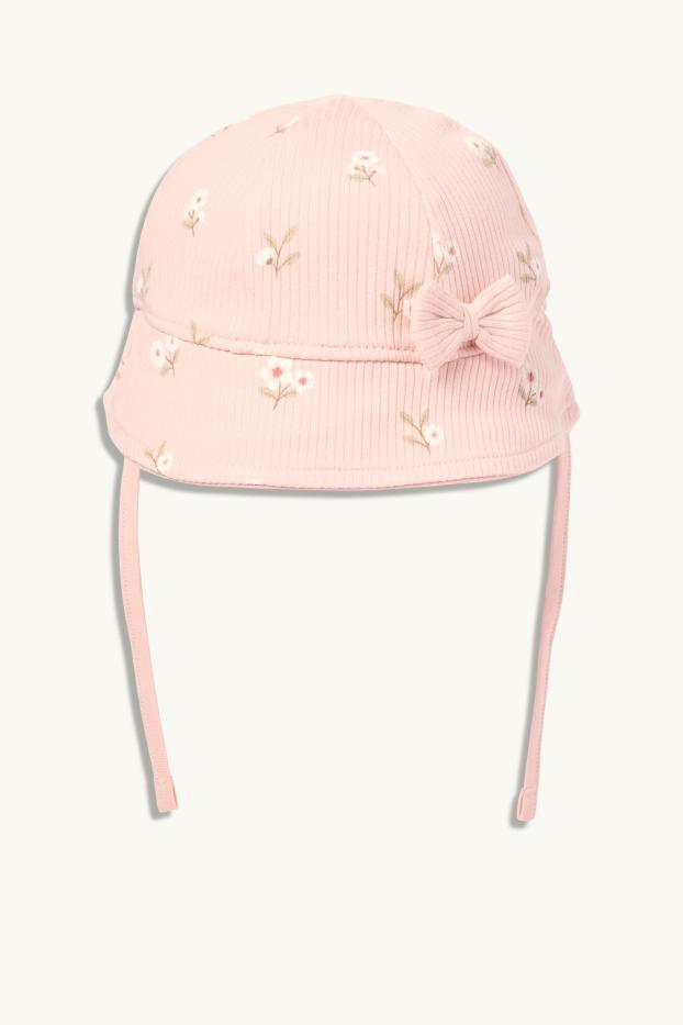 Baby Mädchen - Blümchen - Baby-Outfit - 3 teilig - weiss / rosa