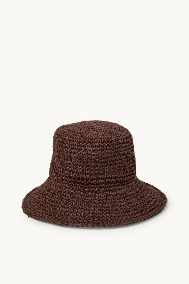 Femei - Pălărie de paie - maro închis