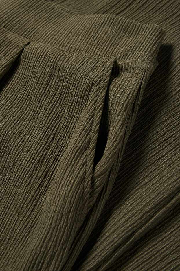 Damen - Stoffhose - Mid Waist - Wide Leg - grün