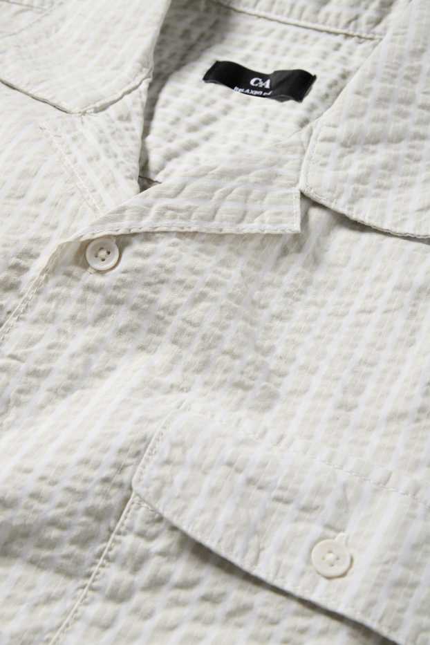 Bărbați - Cămașă - relaxed fit - guler cu rever - gri deschis