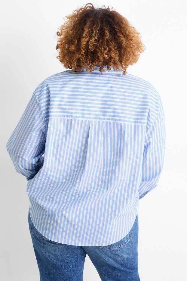 Femmes - Chemise - à rayures - blanc / bleu