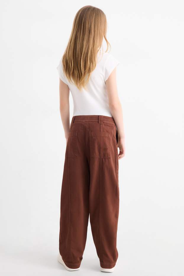 Kinder Mädchen - Stoffhose - dunkelbraun