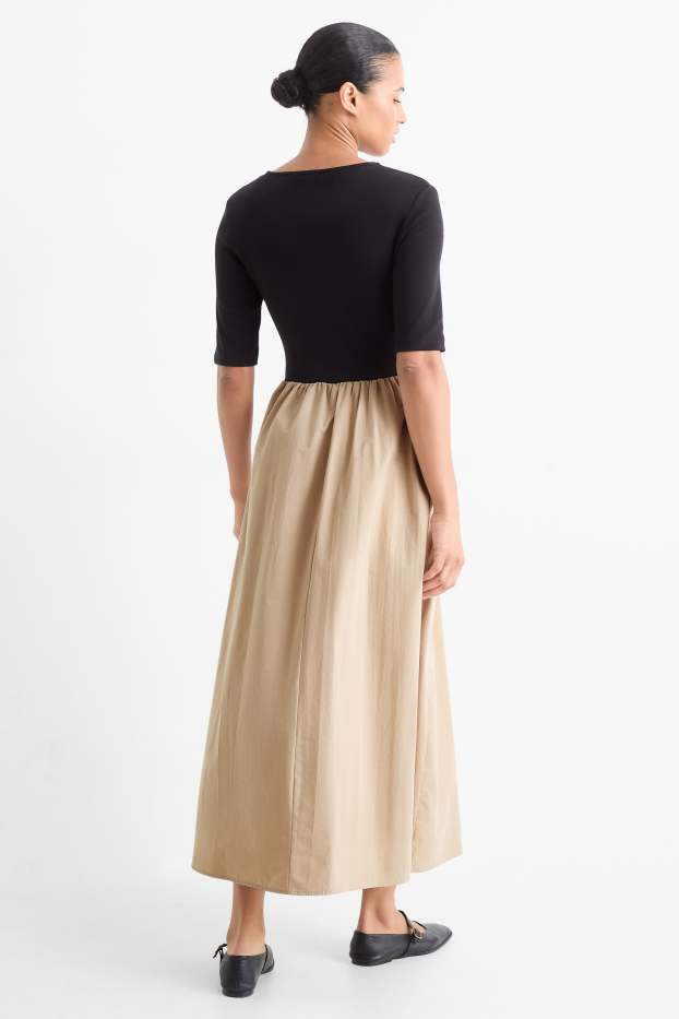 Femmes - Robe Fit & Flare - noir / beige