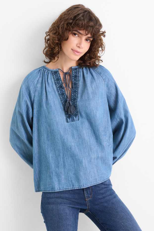 Women - Tunic - denim look - blue