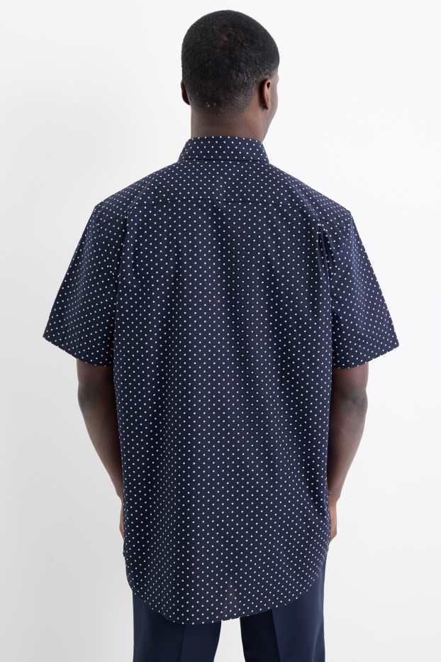 Herren - Businesshemd - Regular Fit - Kent - Minimal-Print - dunkelblau